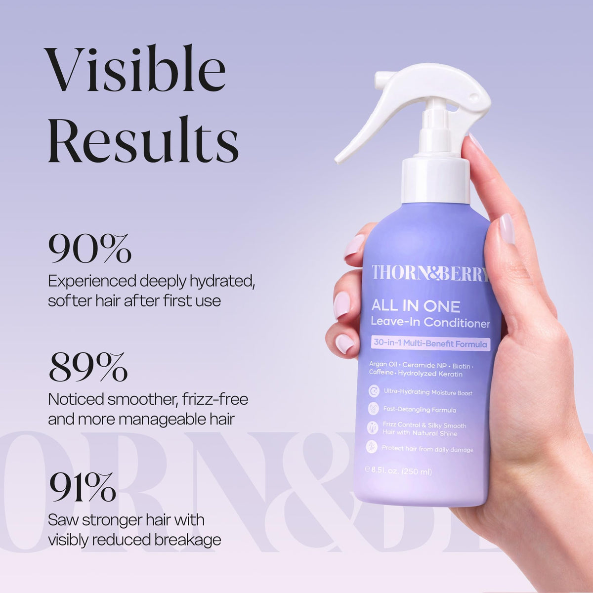THORN & BERRY spray nozzle close-up demonstrating easy application benefit