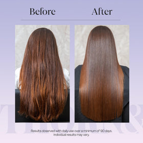 THORN & BERRY before and after detangling showing reduced knots and less breakage