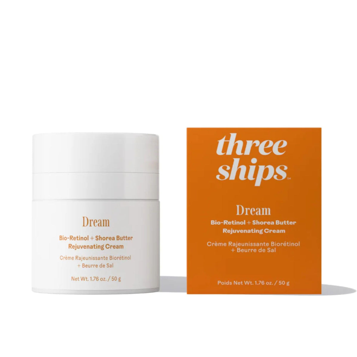 Three Ships jar front packaging showing product and brand benefits