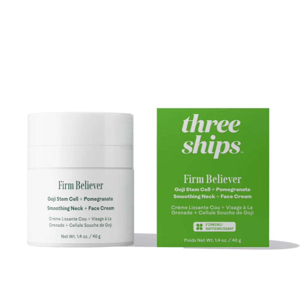 Three Ships front packaging showing jar and benefits visibly