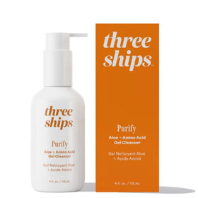 Three Ships front packaging showing bottle and branding, highlighting gentle formula