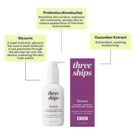 Three Ships cleanser placed in bathroom routine for calming use