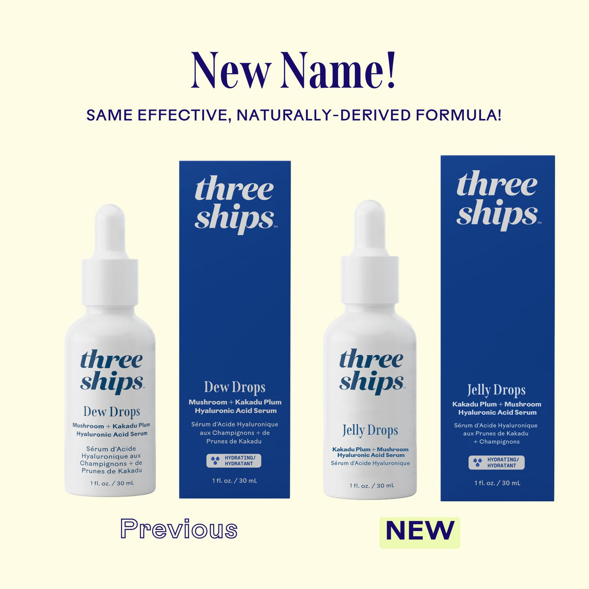 Three Ships serum staged in bathroom routine showing easy layering benefit