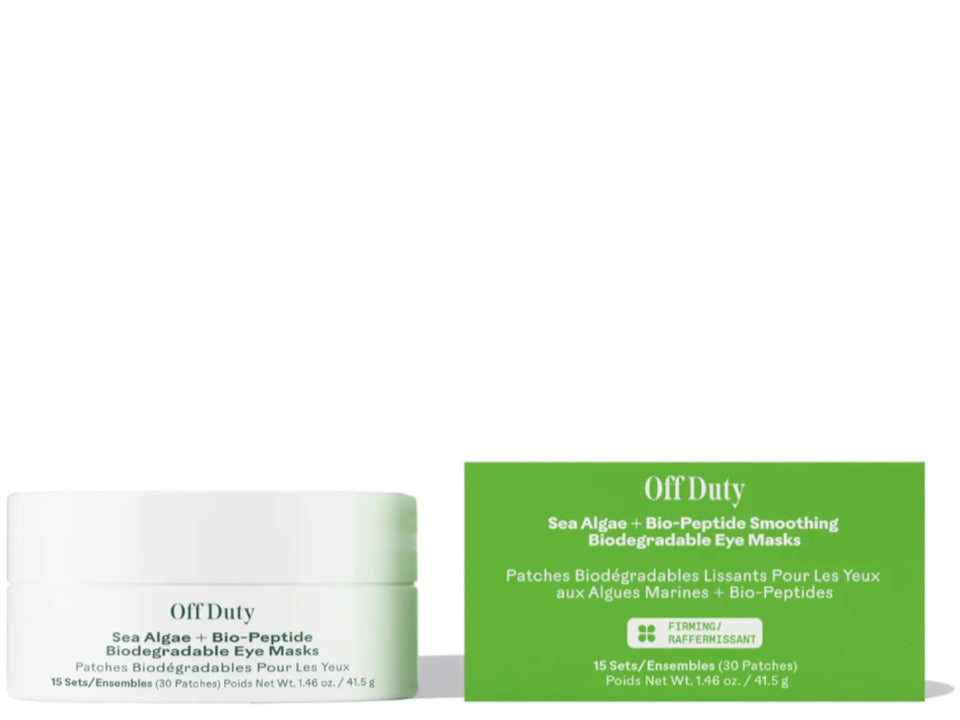 Three Ships jar front offering biodegradable eye masks and visible product benefits