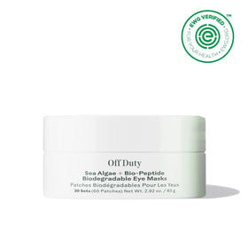 Three Ships open jar showing serum and packed biodegradable hydrogel masks for hydration