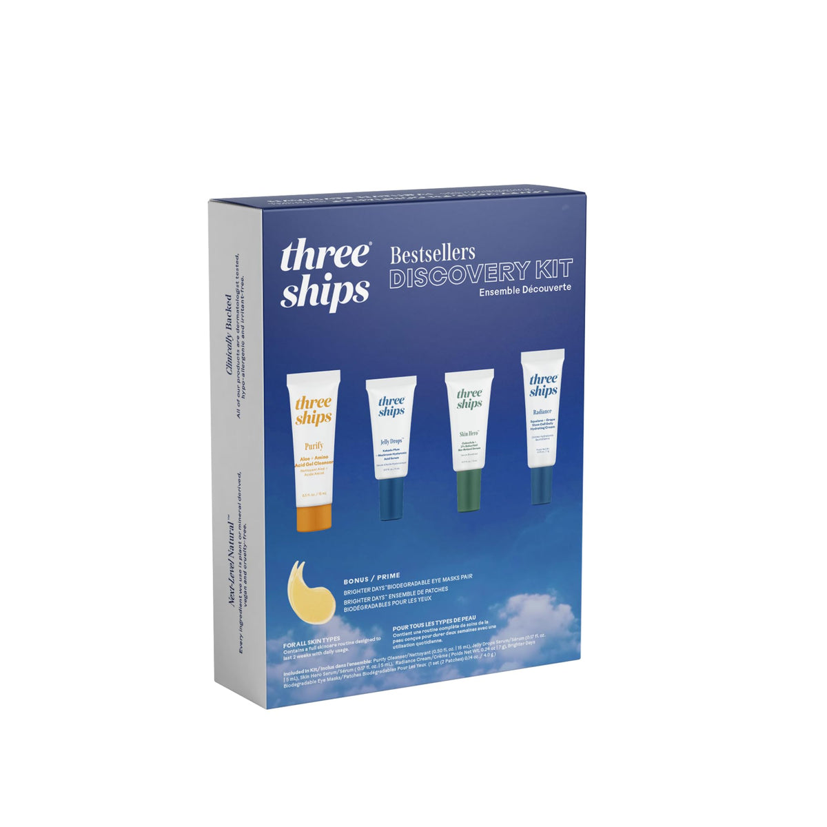Three Ships Purify Gel Cleanser close-up showing gentle foam and cleansing benefits