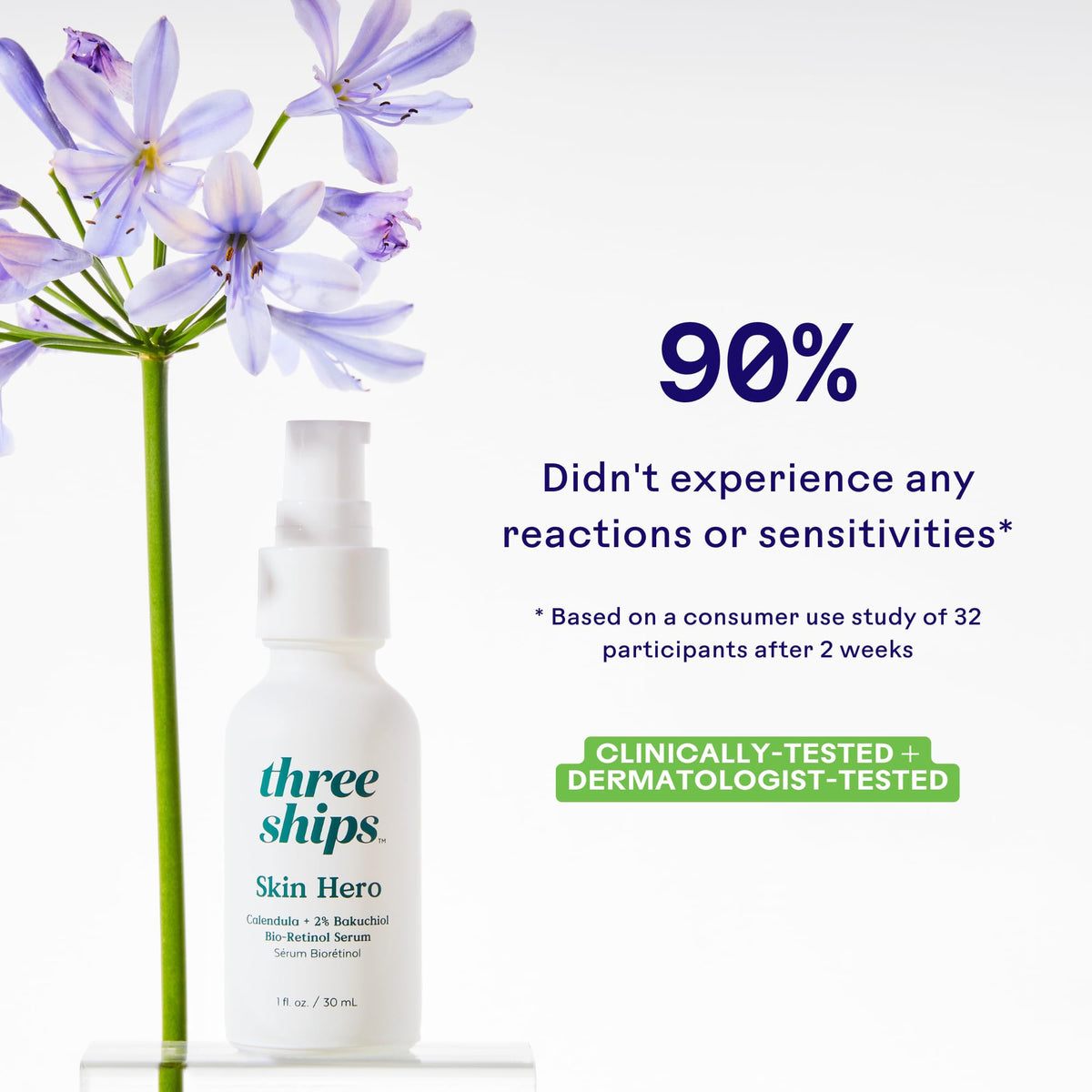 Three Ships label close-up showing key claims like vegan and paraben-free benefit