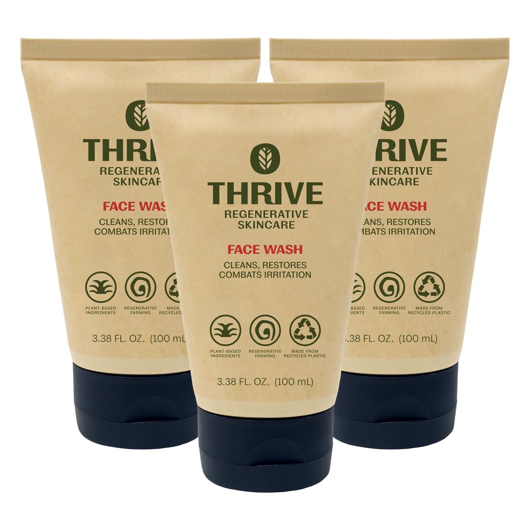 Thrive Natural Care front packaging showing product benefits and vegan label