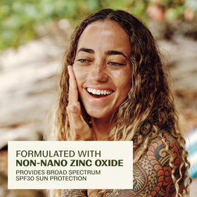 Thrive Natural Care applied on hand illustrating smooth, non-greasy finish benefit