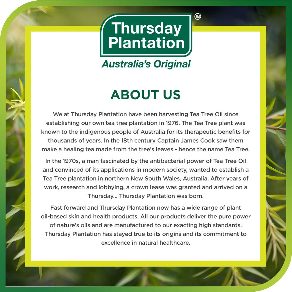 Thursday Plantation face wash in bathroom setting illustrating easy morning routine use