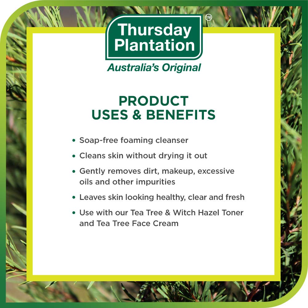 Thursday Plantation foam texture closeup demonstrating light airy lather that rinses clean