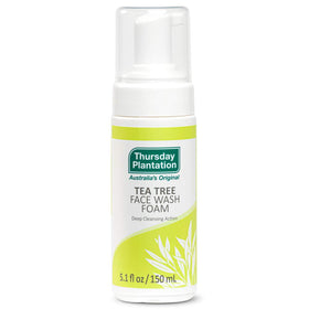 Thursday Plantation front packaging showing cleanser and branding benefit gentle daily use