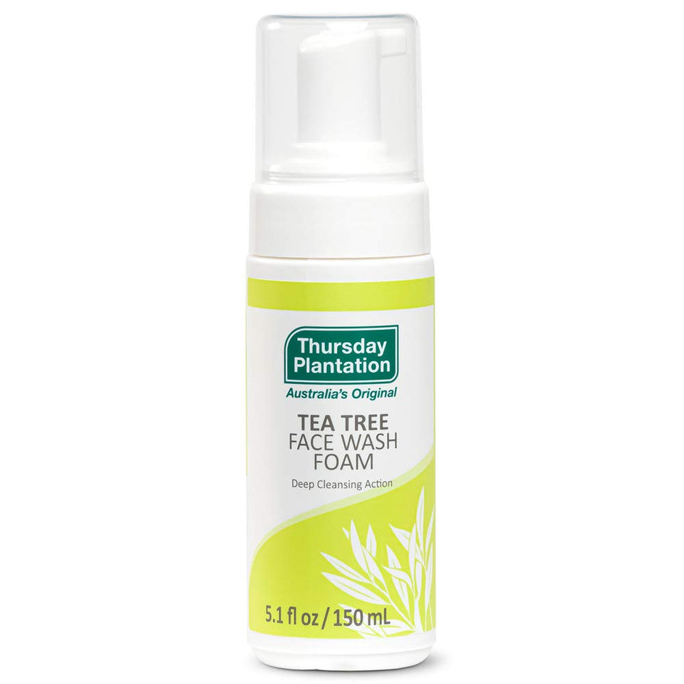 Thursday Plantation front packaging showing cleanser and branding benefit gentle daily use
