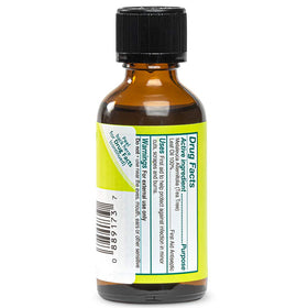 Thursday Plantation label close-up highlighting purity and ingredient clarity