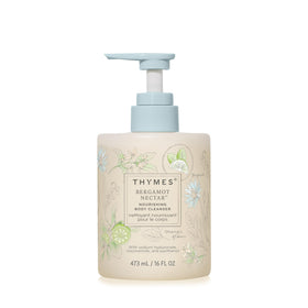 Thymes bottle front packaging showing Bergamot Nectar scent and clean design benefits