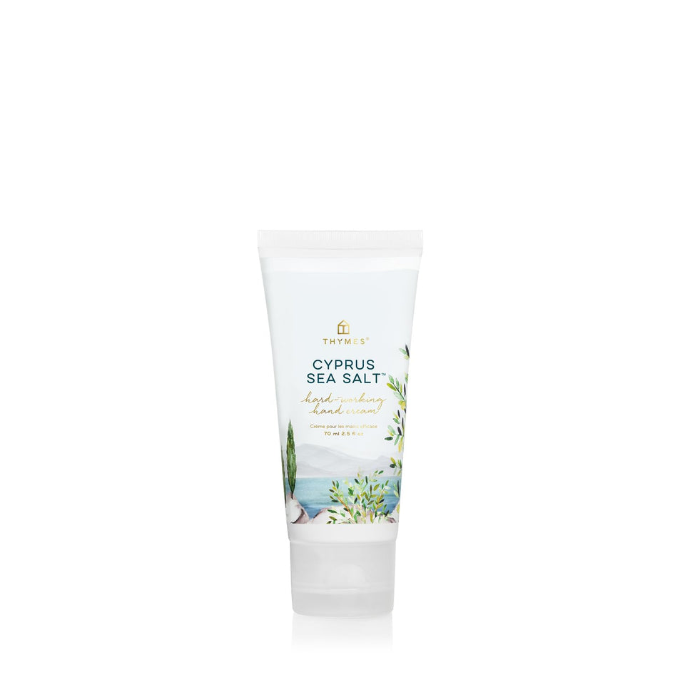 Thymes Cyprus Sea Salt front packaging showing tube and branding for easy identification