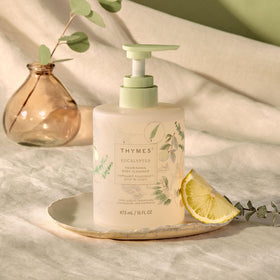 Thymes pump detail demonstrating easy one-hand dispensing benefit