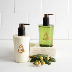 Thymes bottle beside everyday items to show 8.25 fl oz scale and suitability