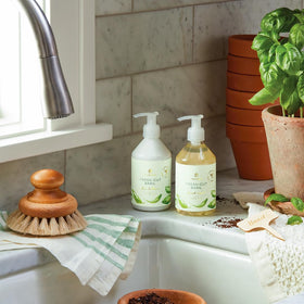 Thymes pump closeup demonstrating easy dispensing and convenient use