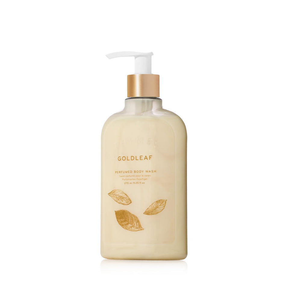 Thymes Goldleaf front packaging showing bottle and label for elegant display