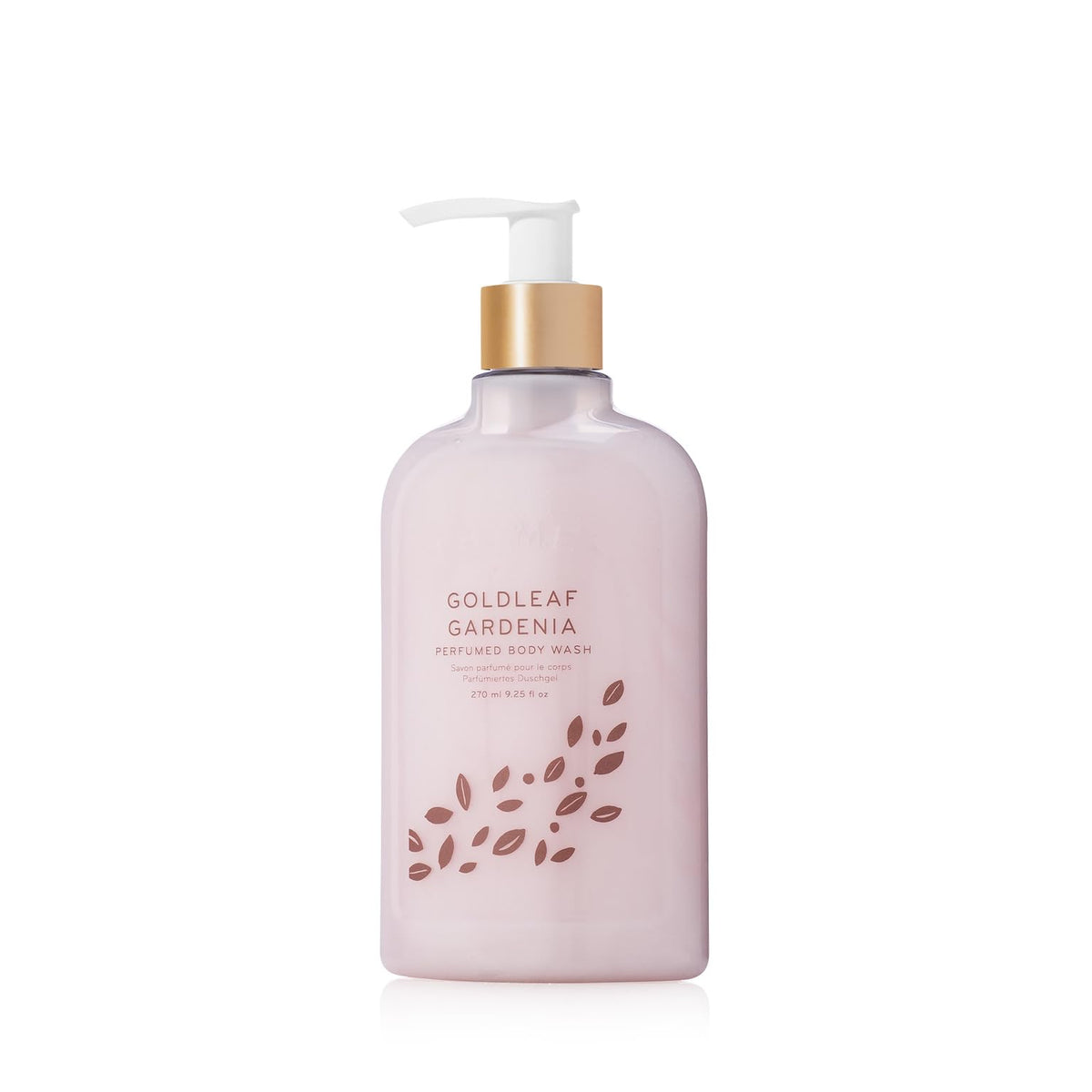 Thymes front pump bottle showing product and easy dispensing benefit