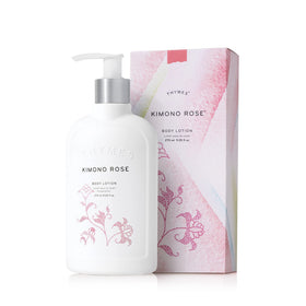 Thymes Kimono Rose front bottle view showing elegant packaging and scent