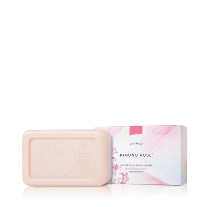 Thymes Kimono Rose front packaging showing elegant soap branding and gift-ready look