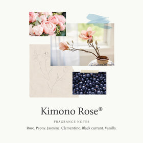 Thymes Kimono Rose bar in hand demonstrating gentle cleanse and easy grip