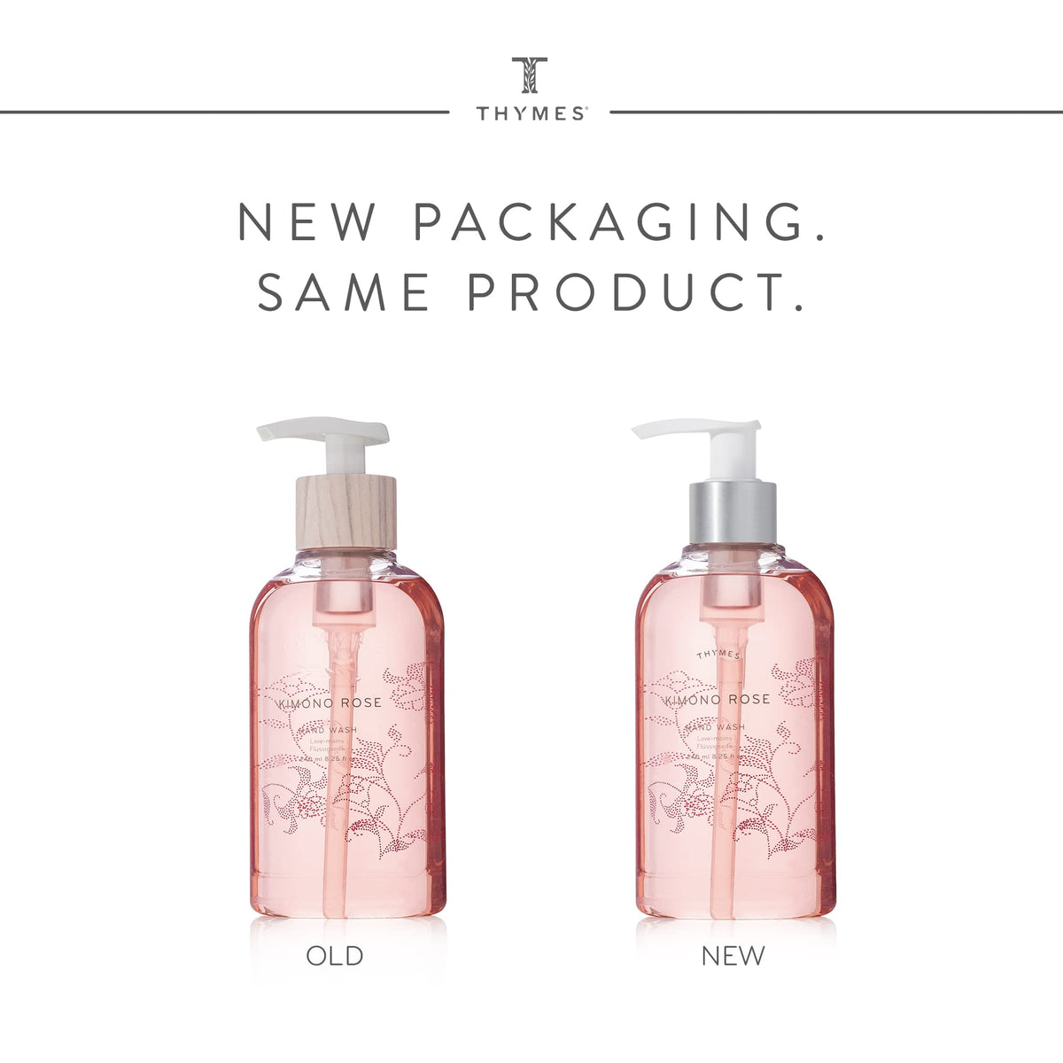 Thymes pump detail demonstrating easy dispensing and controlled use