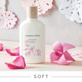 Back label of Thymes Kimono Rose tube showing ingredient and usage details