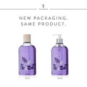 Thymes close-up pump detail for easy dispensing and no-mess use benefit