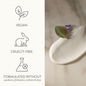 Thymes bottle placed on bathroom counter conveying daily routine convenience