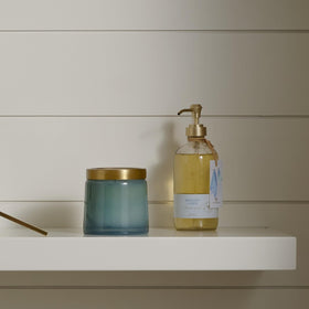 Thymes pump dispenser close-up highlighting easy-use dispensing benefit