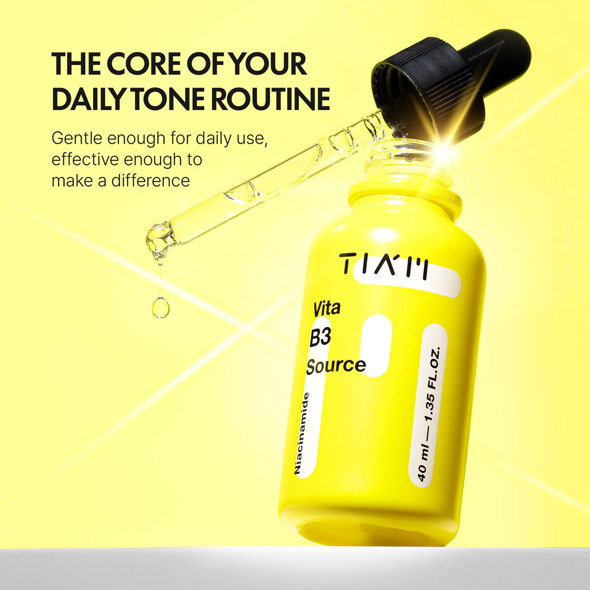 TIA'M ingredient visuals highlighting allantoin, arbutin, niacinamide for benefits