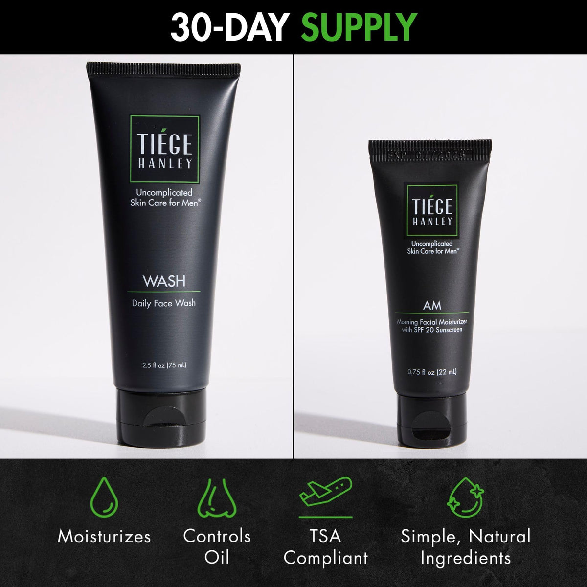 Tiege Hanley AM moisturizer pump dispensing lightweight cream for quick absorption