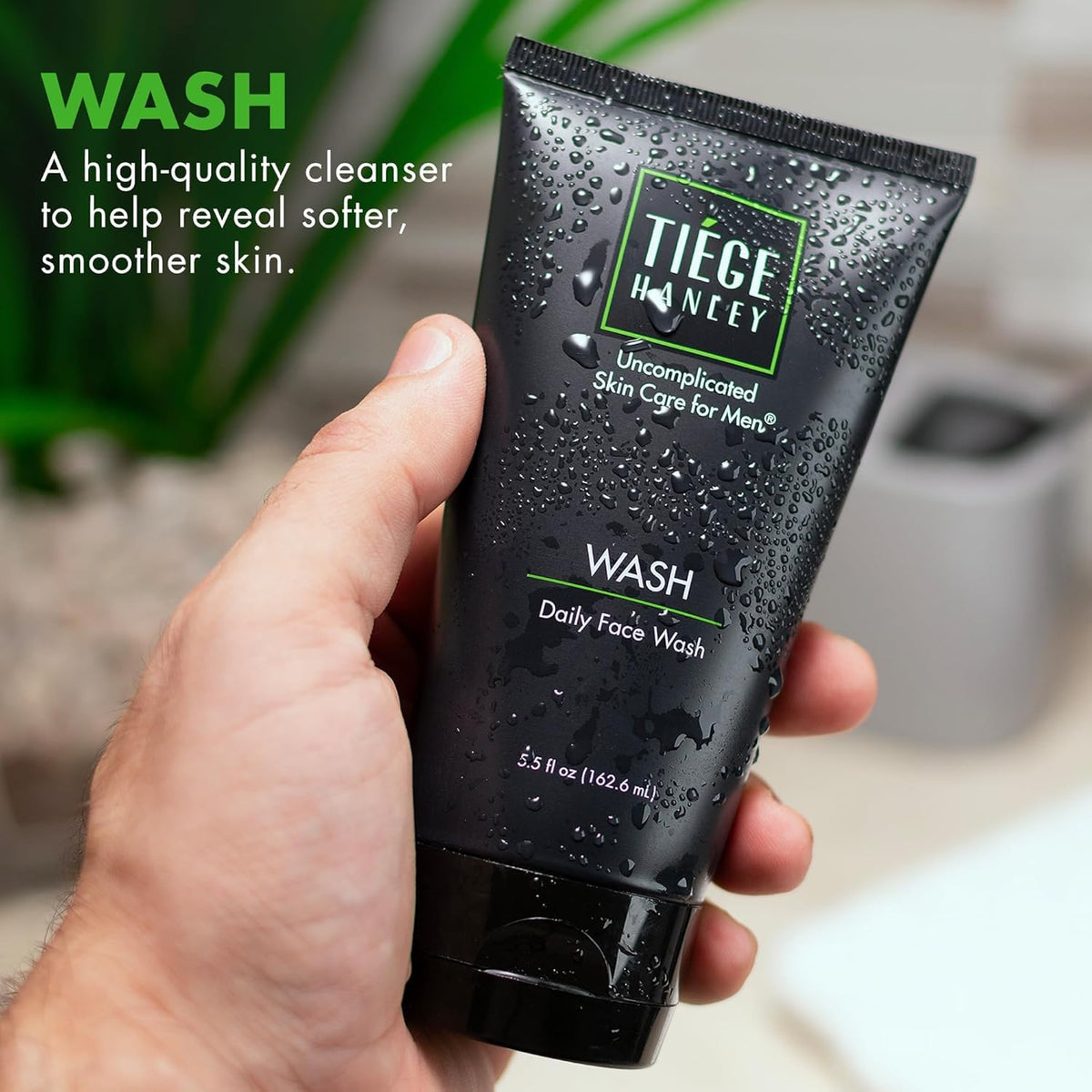 Tiege Hanley foam texture closeup demonstrating light hydrating lather