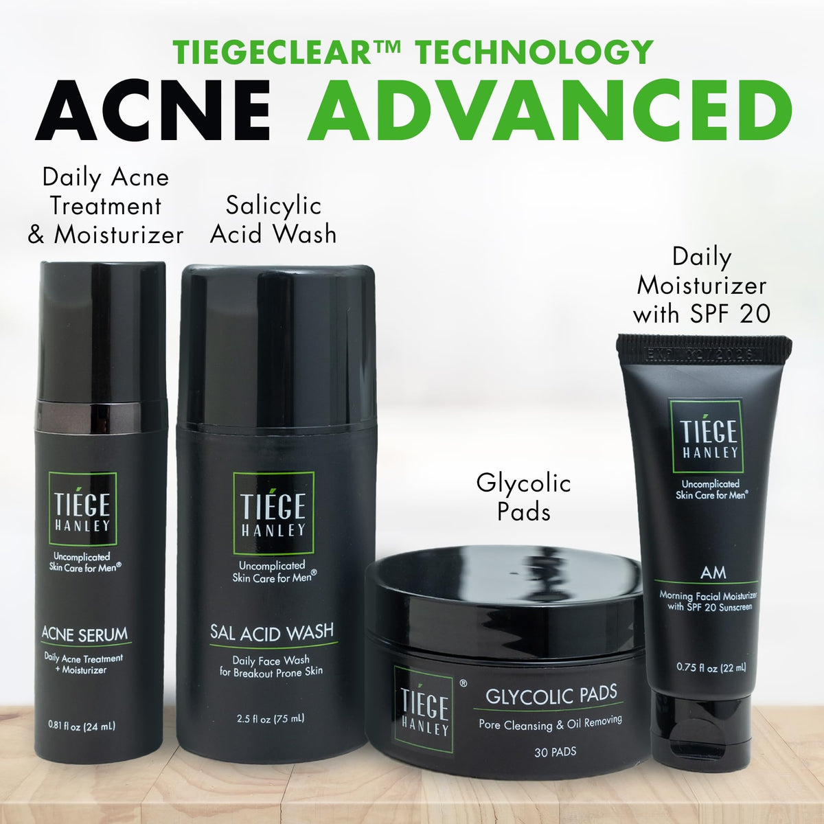 Tiege Hanley glycolic pads close-up showing pad texture for gentle exfoliation