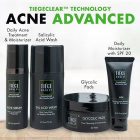 Tiege Hanley glycolic pads close-up showing pad texture for gentle exfoliation