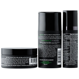 Tiege Hanley salicylic acid wash pump close-up showing easy daily application benefit