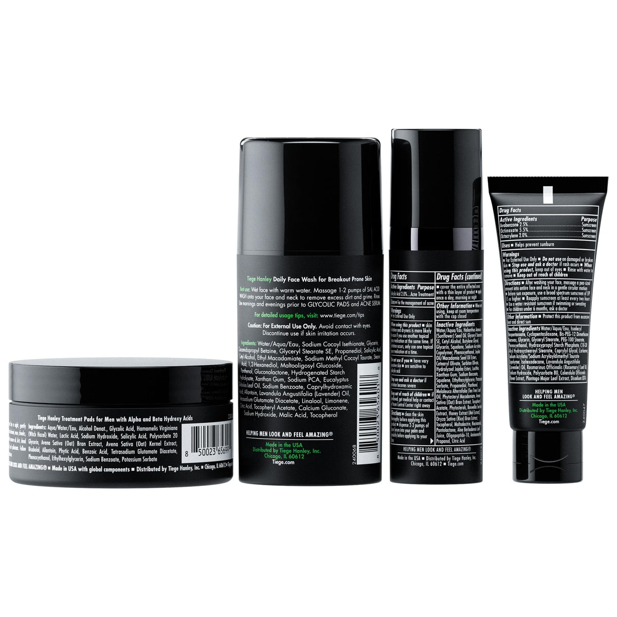 Tiege Hanley salicylic acid wash pump detail demonstrating fast cleansing and oil control