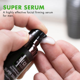 Tiege Hanley dropper dispensing serum demonstrating easy controlled application benefit
