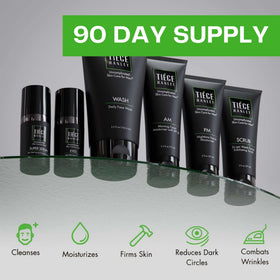 Tiege Hanley all contents laid out for size comparison and complete 90 day supply