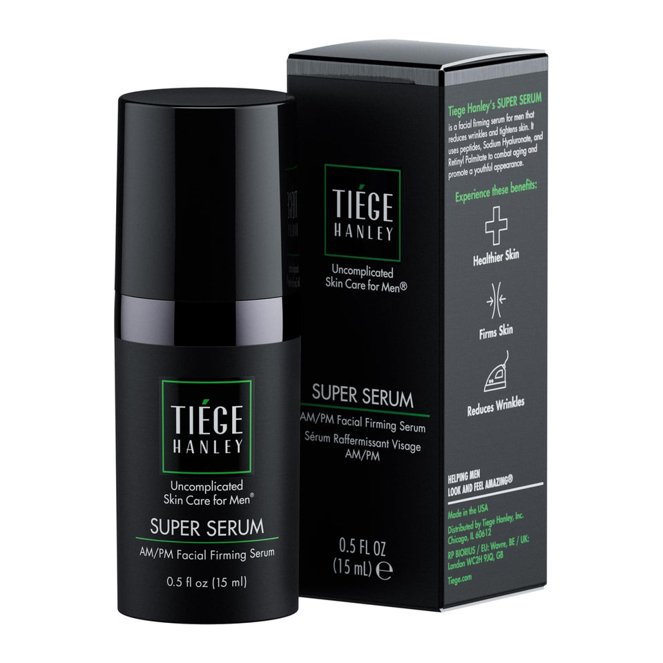 Tiege Hanley front packaging showing bottle and brand for clear identification and trust