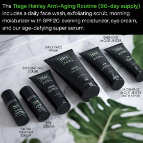 Tiege Hanley cream and serum texture close-up illustrating smooth absorbent finish