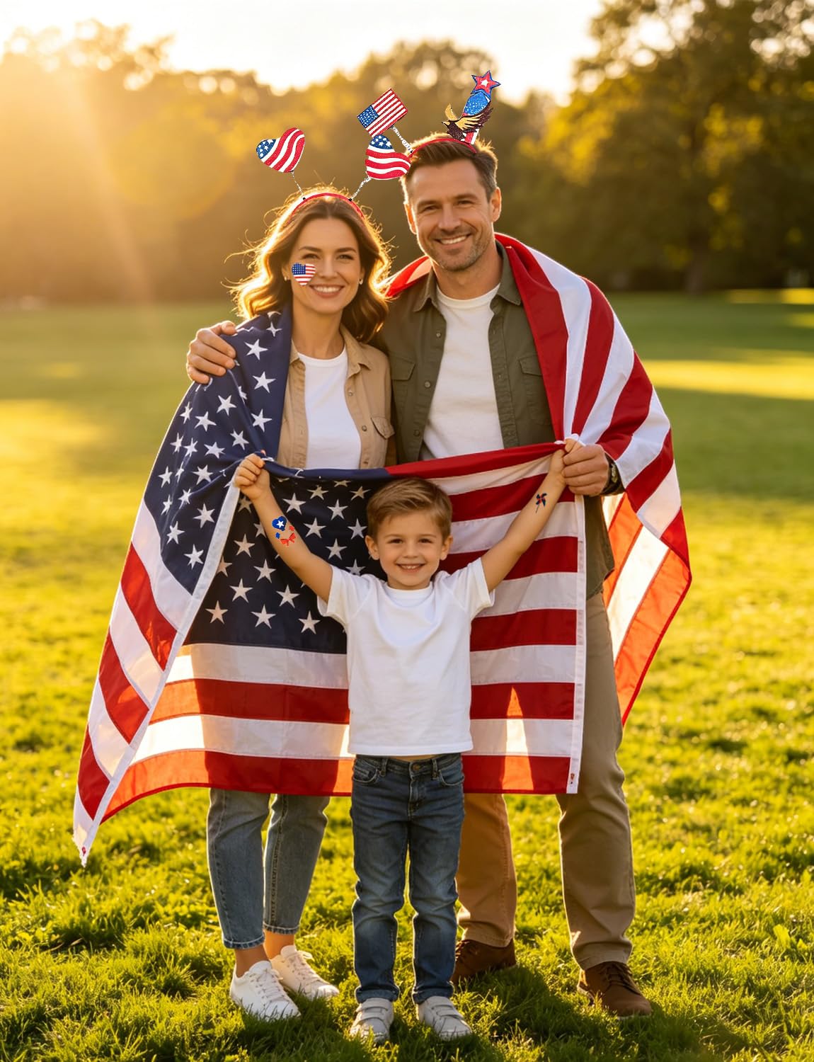 Tifwsea felt texture close-up highlighting durable material and vibrant patriotic colors