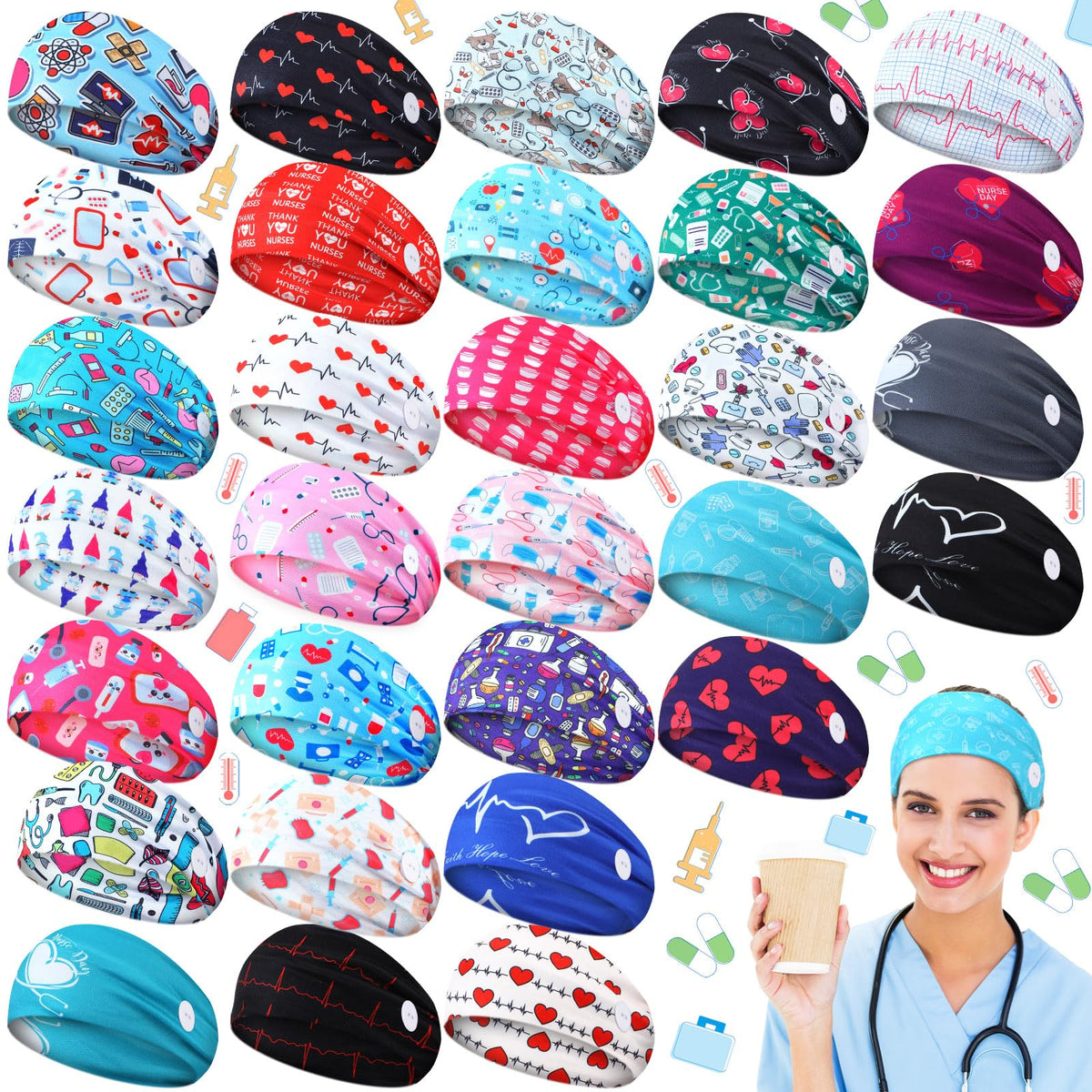 Tigeen front packaging showing 30-piece headband set and convenience