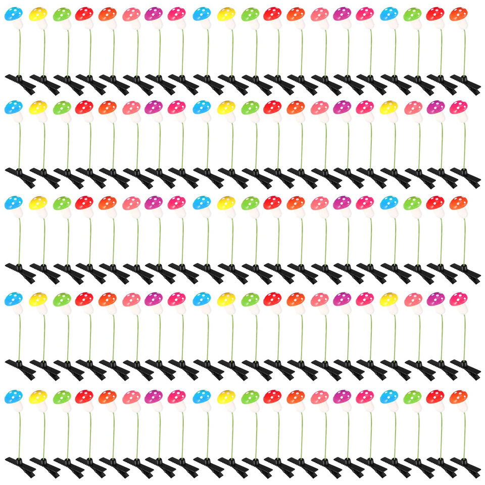 Tigeen front packaging showing 100 mushroom hair clips and colorful assortment benefit