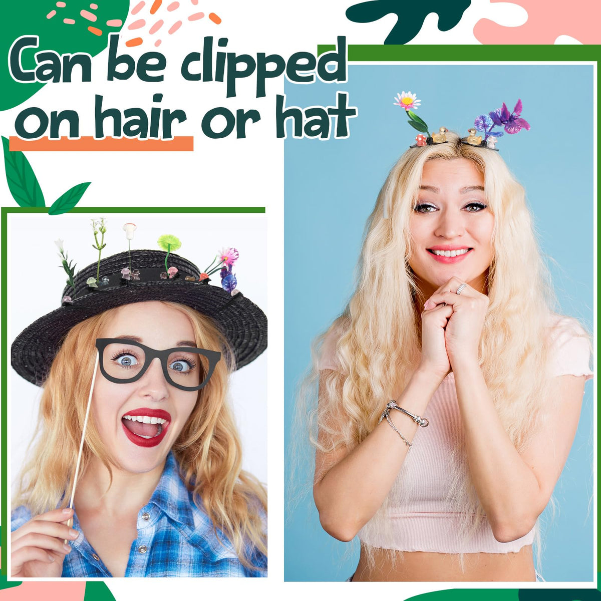 Tigeen in hair styling use showing clip worn in braid for playful accent
