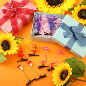 Tigeen party favor display with clips used as colorful event giveaways