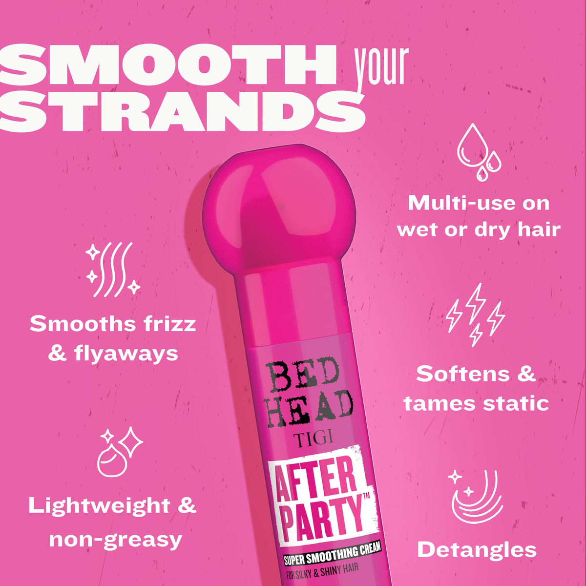 TIGI Bed Head being applied to damp hair to reduce blow-dry time benefit